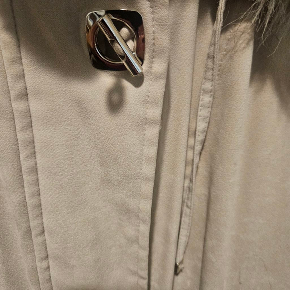 Women's Fleet Street LTD. Beige Faux Fur Hooded Jacket Size L - Picture 5 of 11